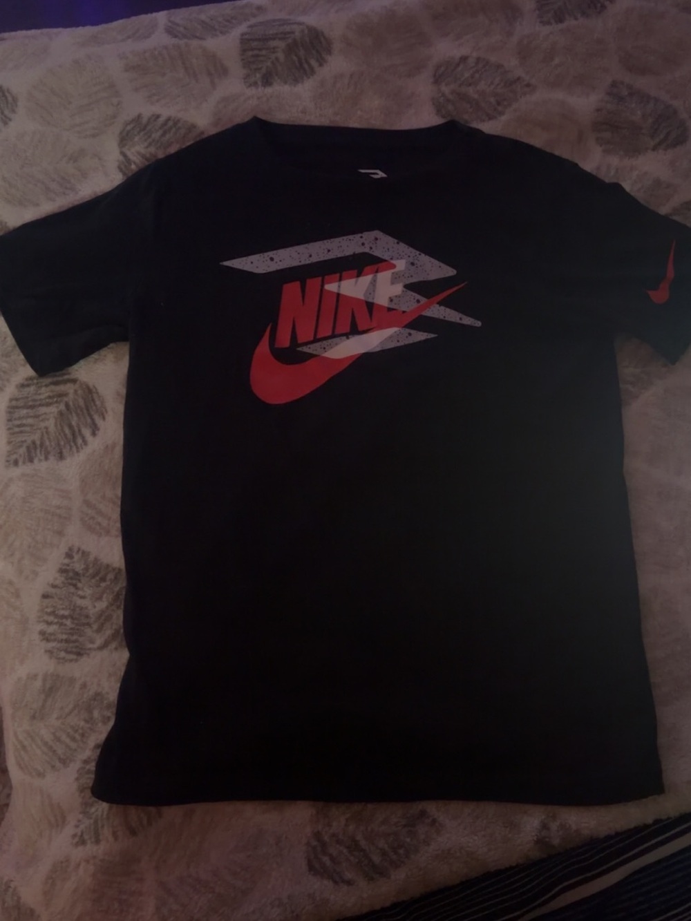 Nike Black Tee with Red and White Logo